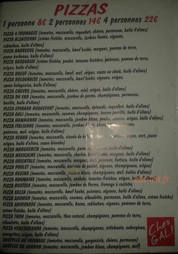 Chez Gali — carte page 4