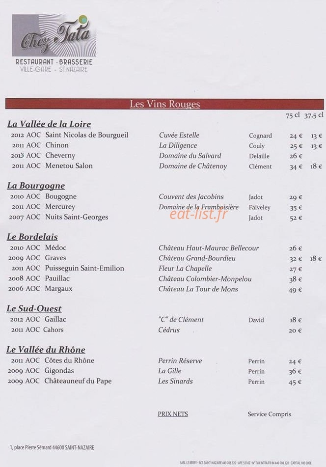 Chez Tata — carte page 6