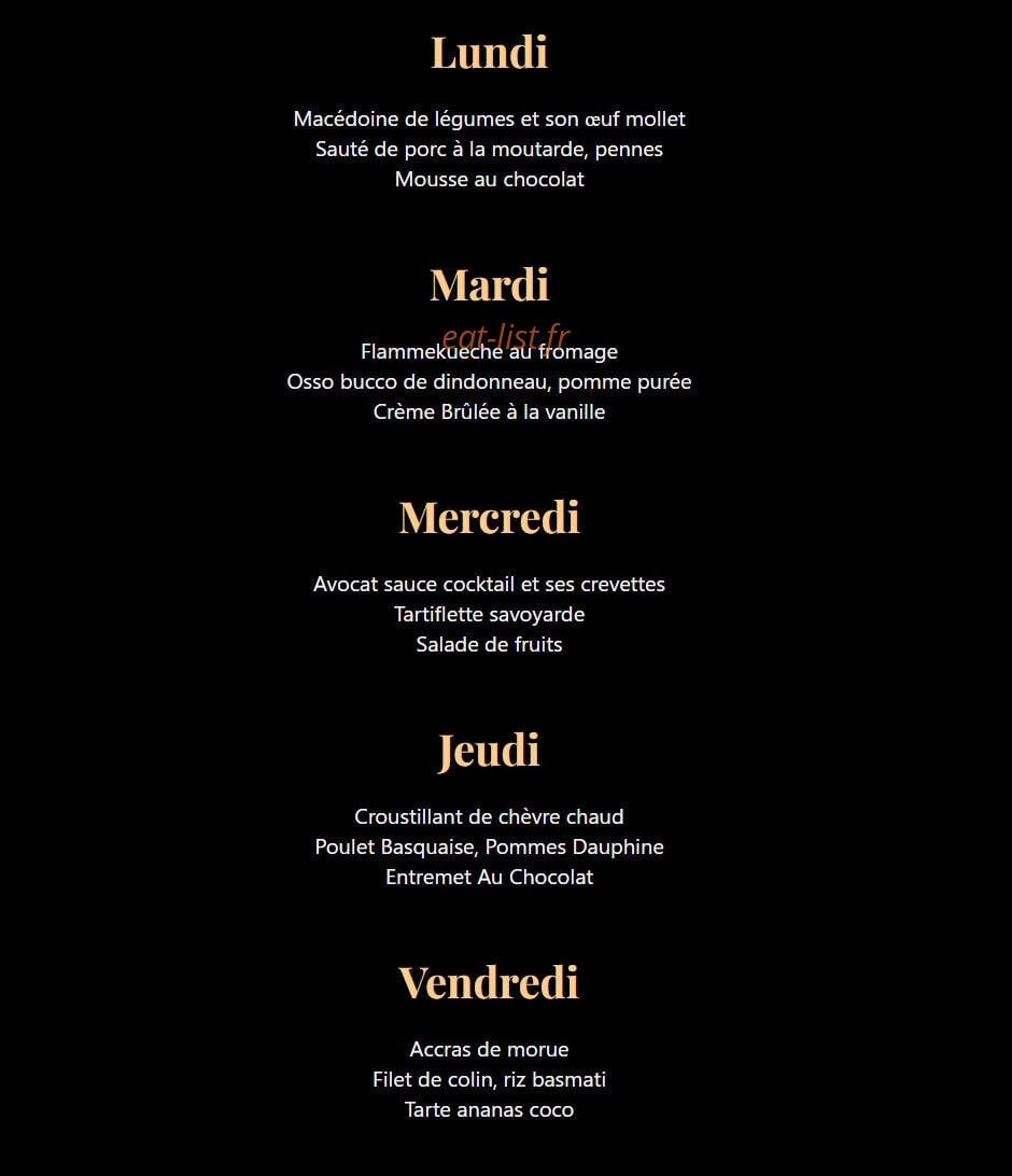 Churchill Café — carte page 7