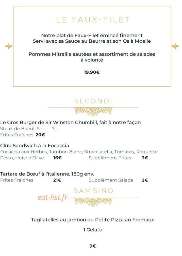 Churchill Café — carte page 4