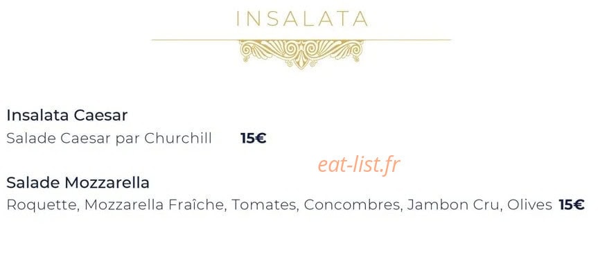 Churchill Café — carte page 2