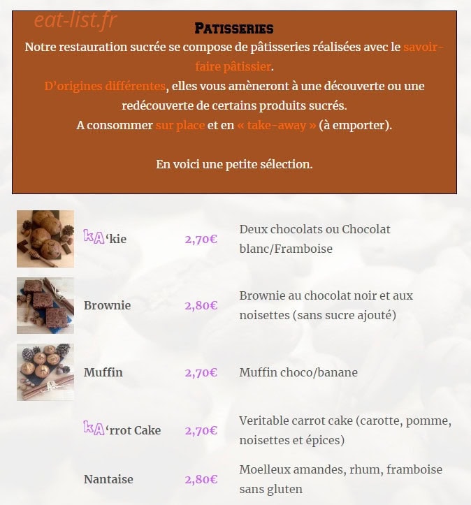 KA Coffee Shop — carte page 3