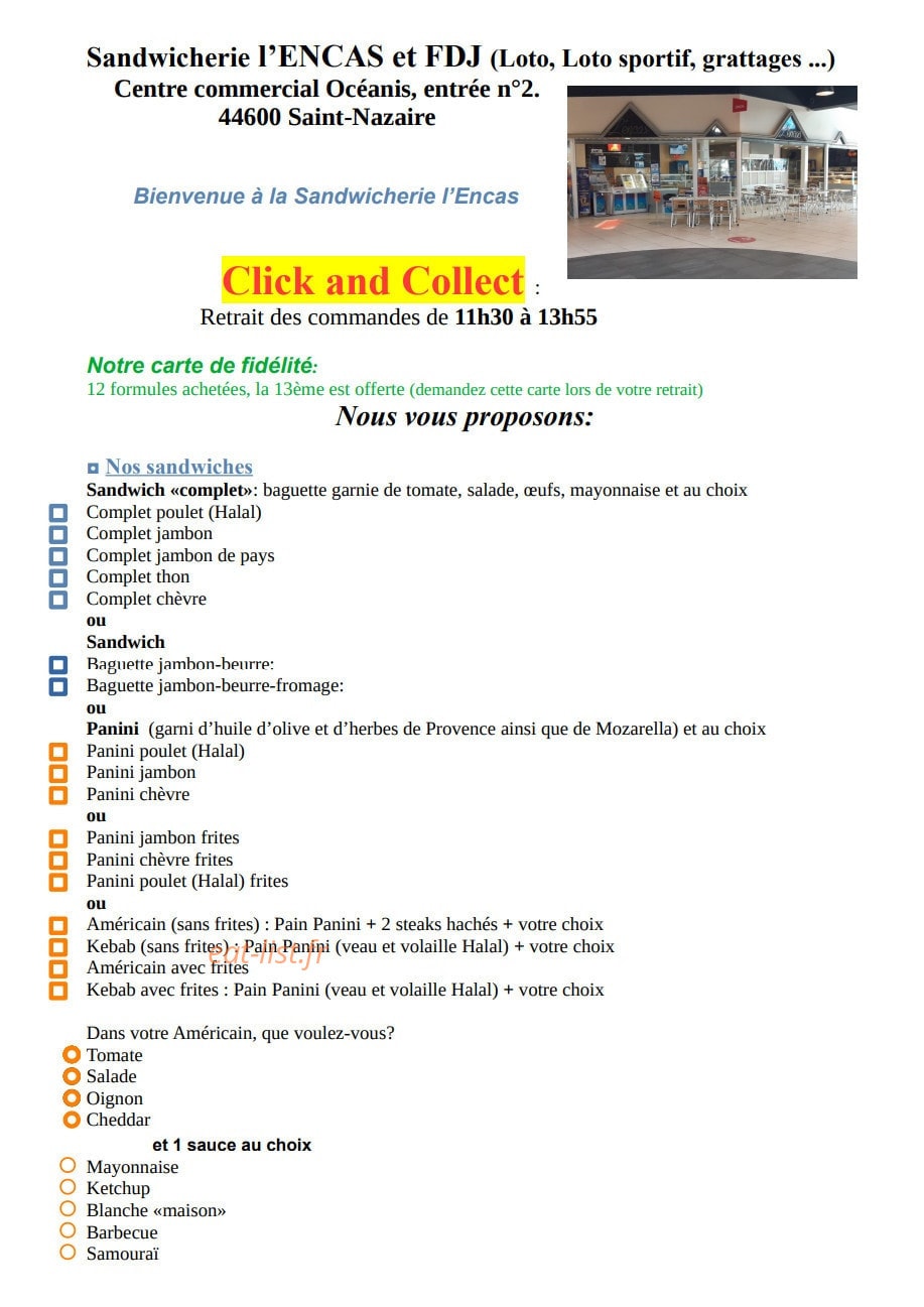 L'Encas — carte page 1