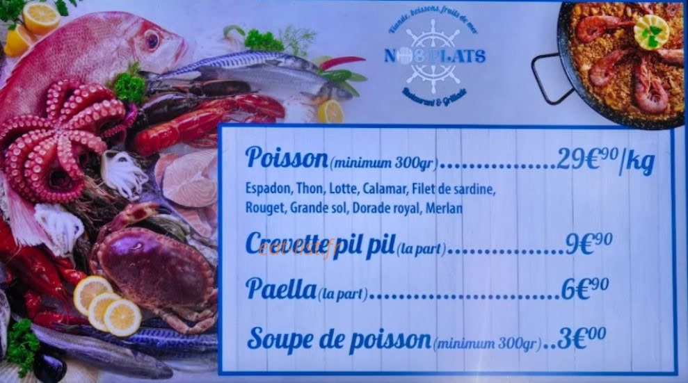 Carte et menu de L'Océan à Saint Nazaire — Un extrait de la carte