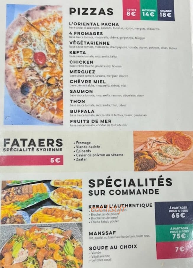 L’Oriental Pacha — carte page 2