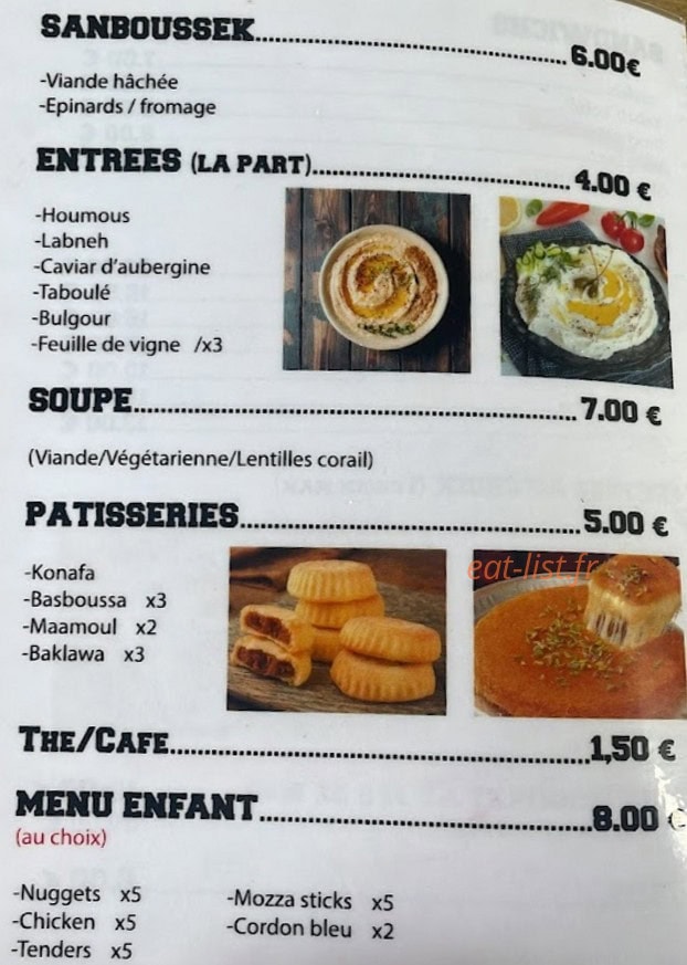 L’Oriental Pacha — carte page 3