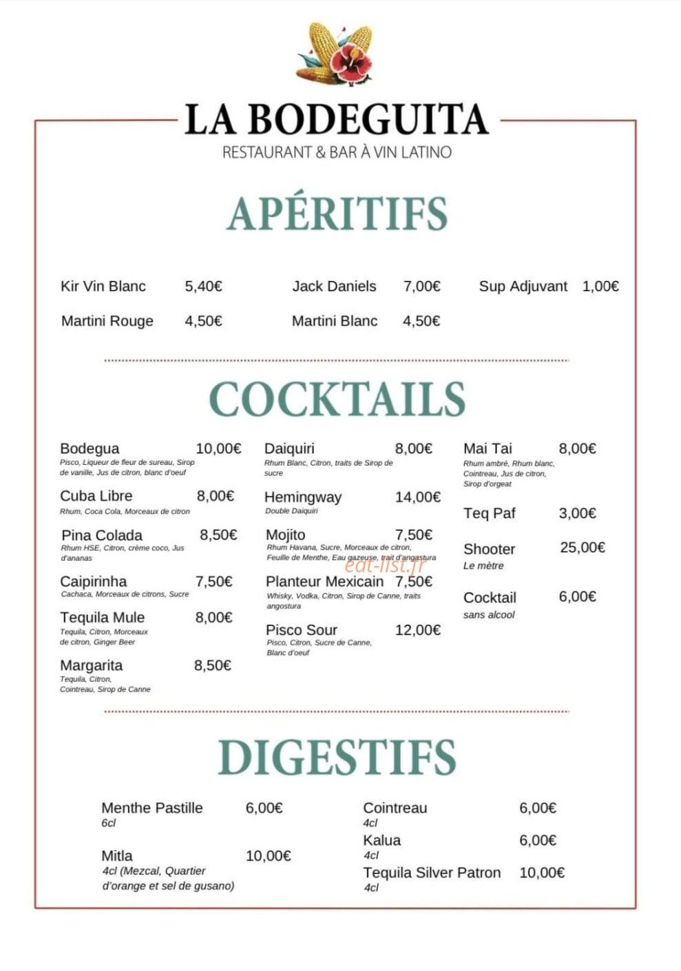 La Bodeguita — carte page 2