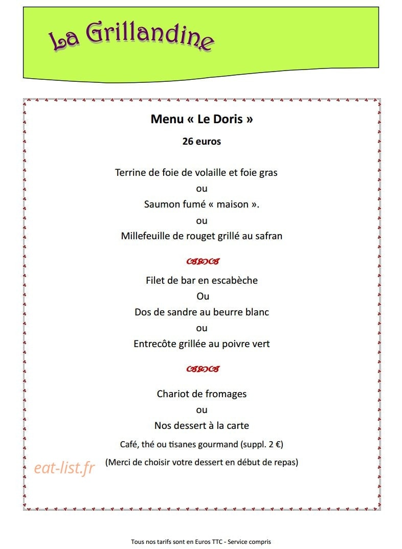 La Grillandine — carte page 3