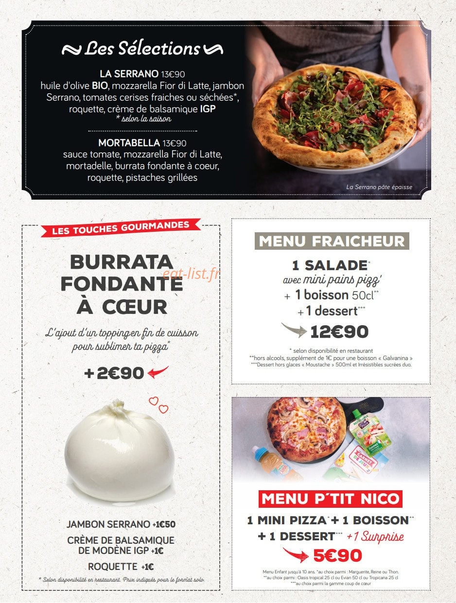 La Pizza de Nico — carte page 2