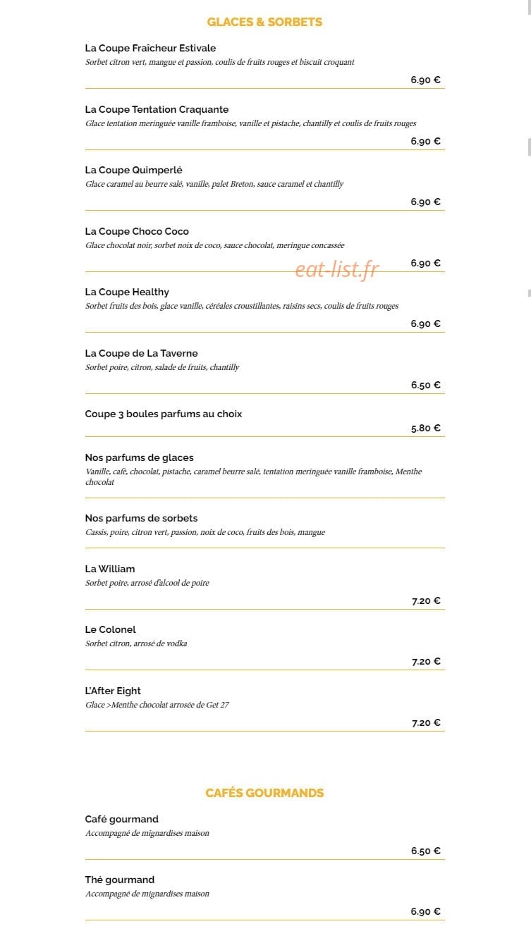La Taverne Table de Caractère — carte page 7