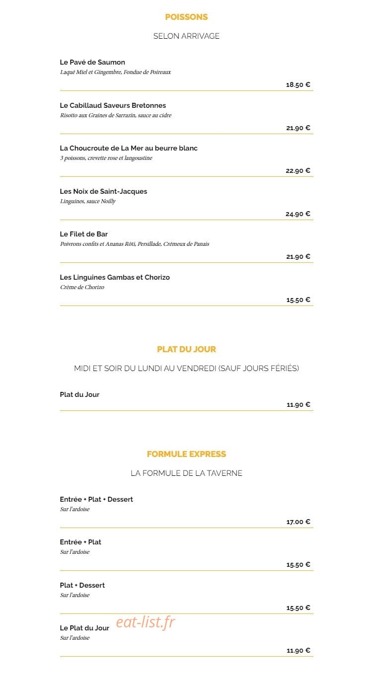 La Taverne Table de Caractère — carte page 3