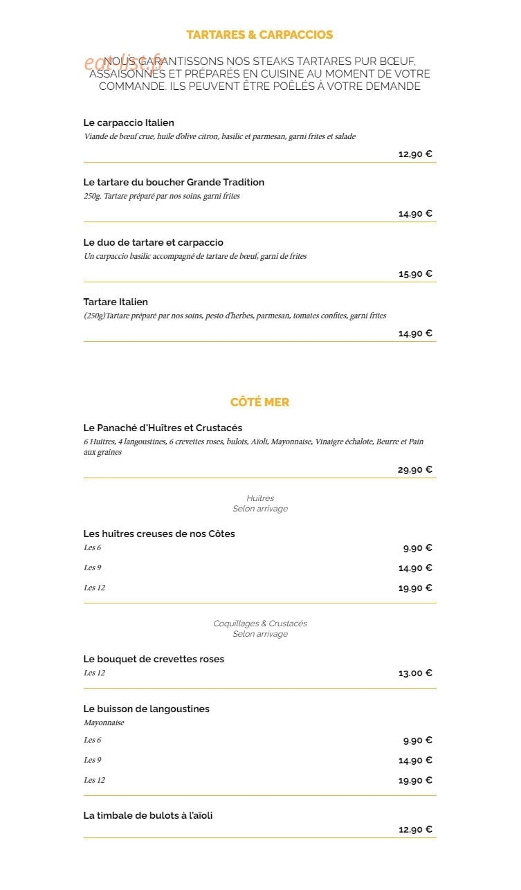 La Taverne Table de Caractère — carte page 2