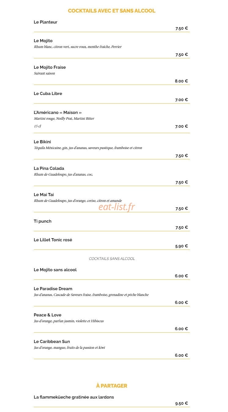 La Taverne Table de Caractère — carte page 11