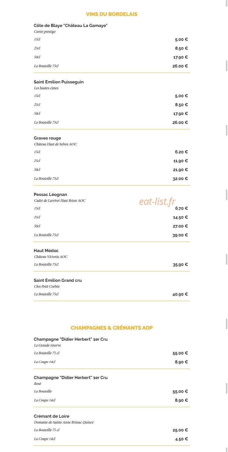 La Taverne Table de Caractère — carte page 16
