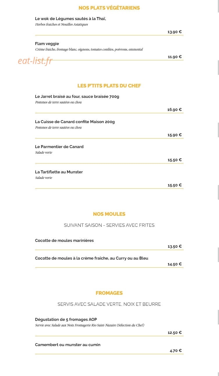 La Taverne Table de Caractère — carte page 5