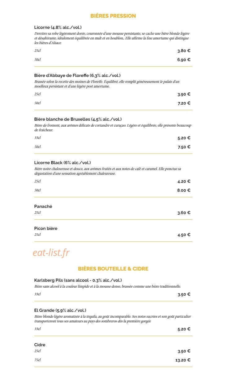 La Taverne Table de Caractère — carte page 12