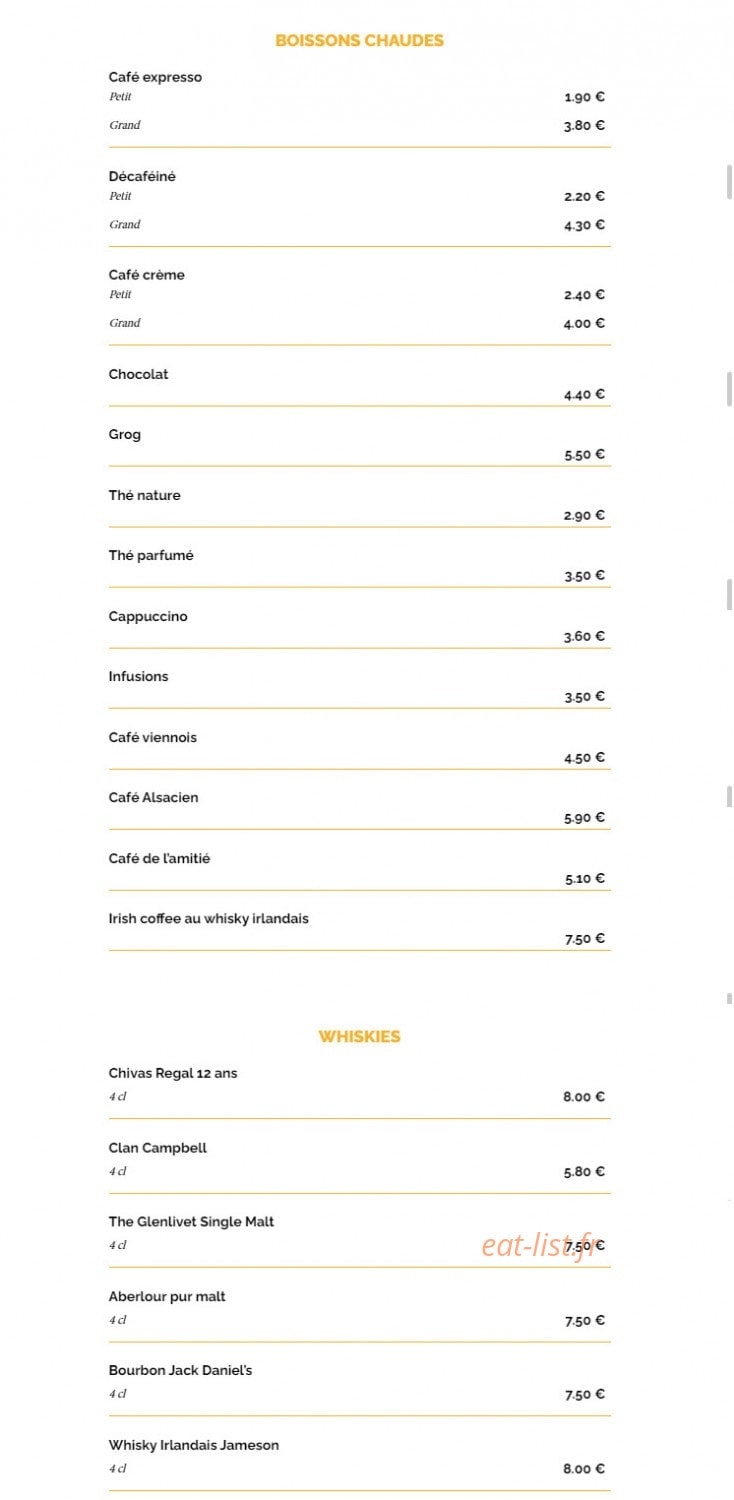 La Taverne Table de Caractère — carte page 18