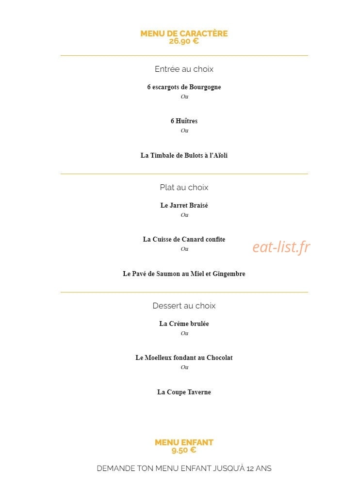 La Taverne Table de Caractère — carte page 8