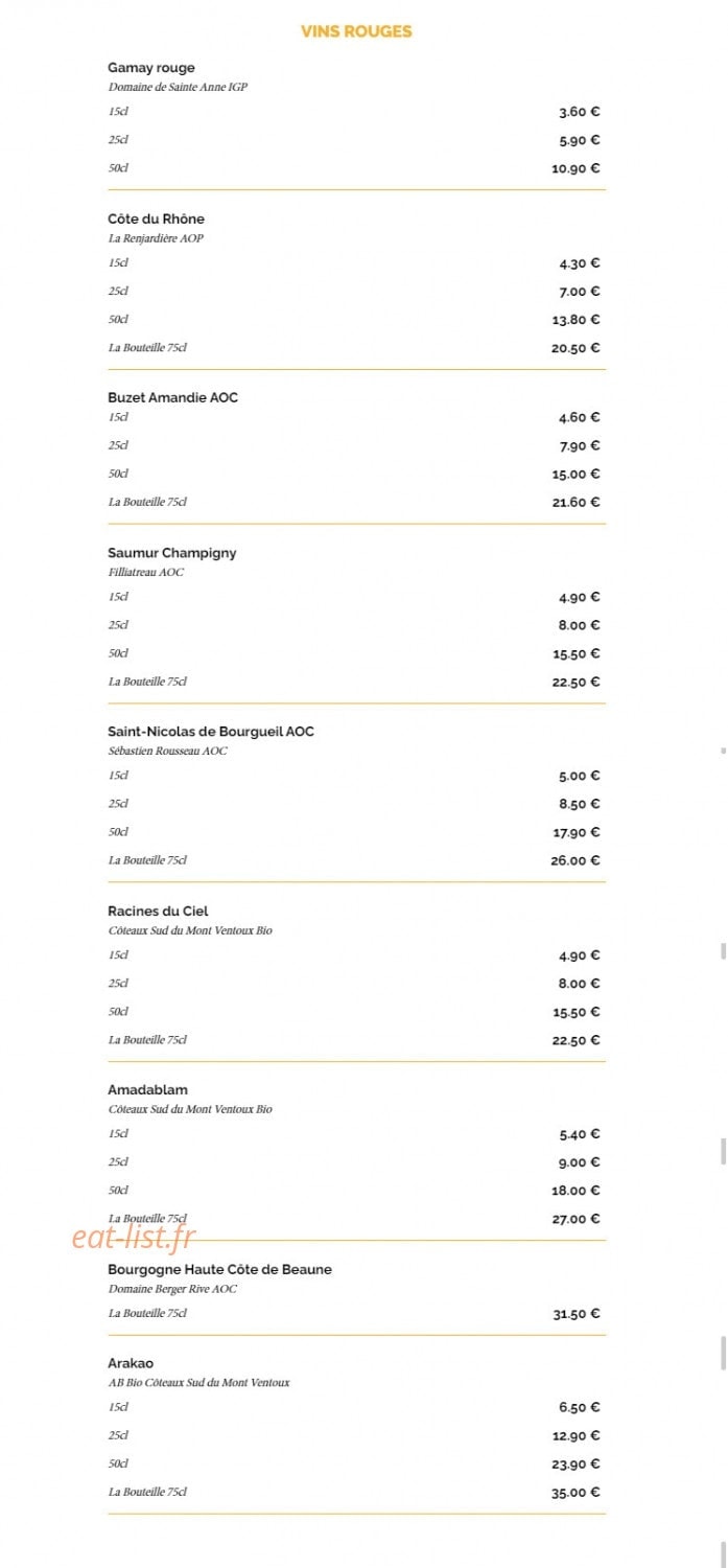 La Taverne Table de Caractère — carte page 15