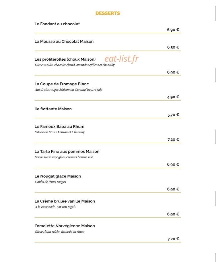 La Taverne Table de Caractère — carte page 6