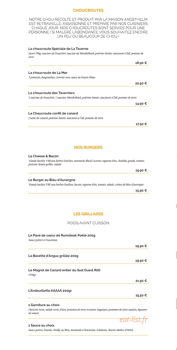 La Taverne Table de Caractère — carte page 4