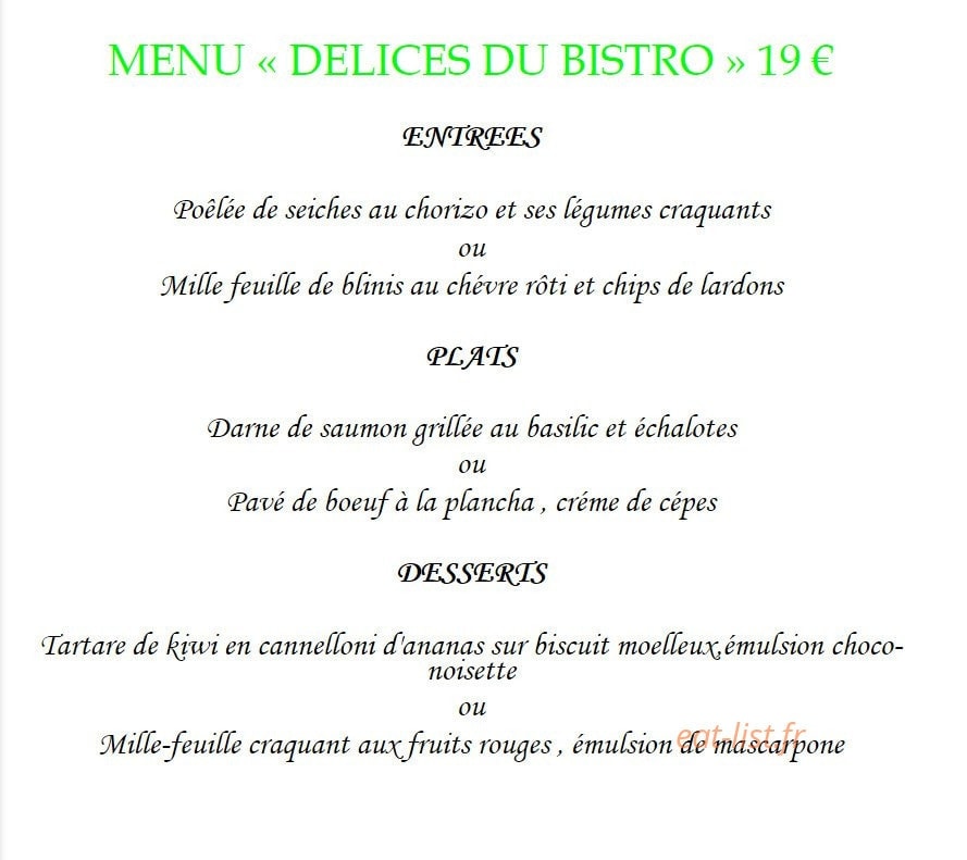 Le Bistro Gourmand — carte page 3