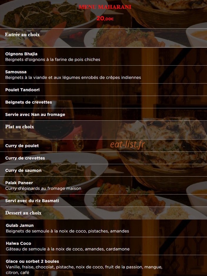 Le Maharajah — carte page 6