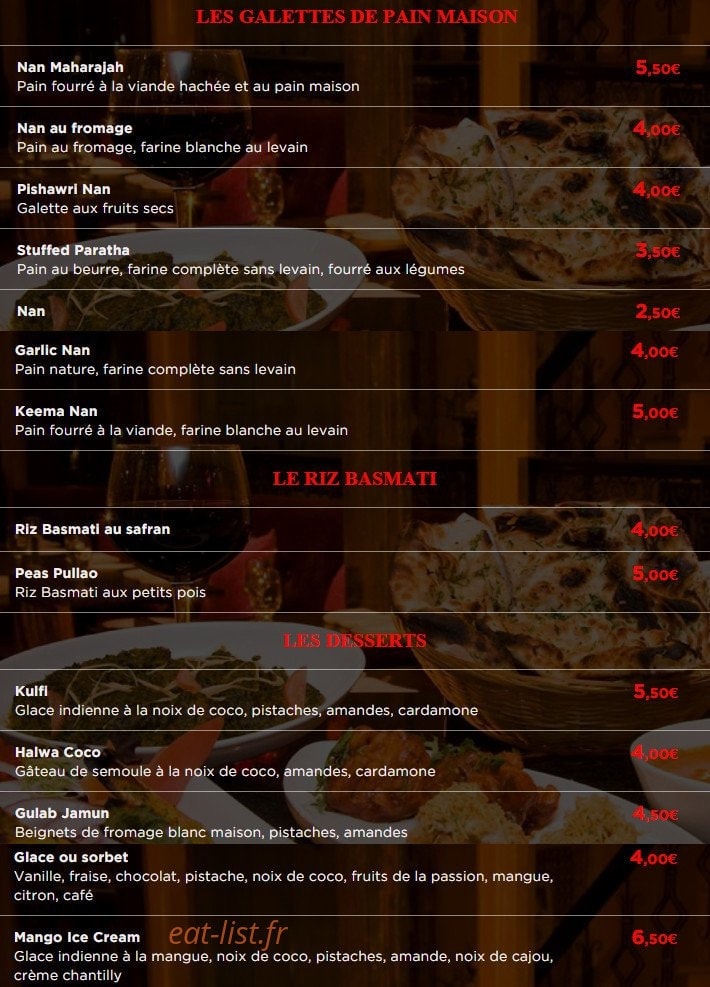 Le Maharajah — carte page 4