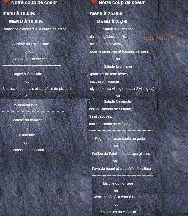 Le P’tit Goinfre — carte page 2