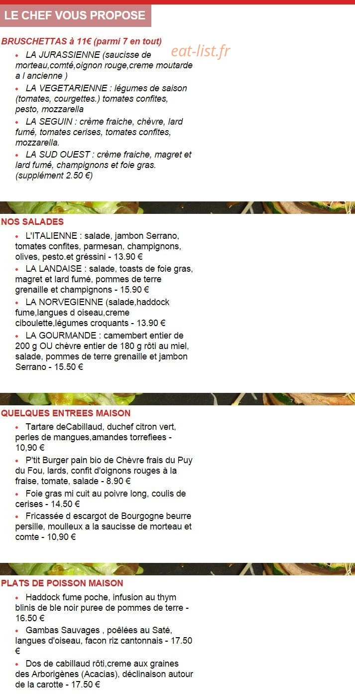Le Physalis — carte page 1