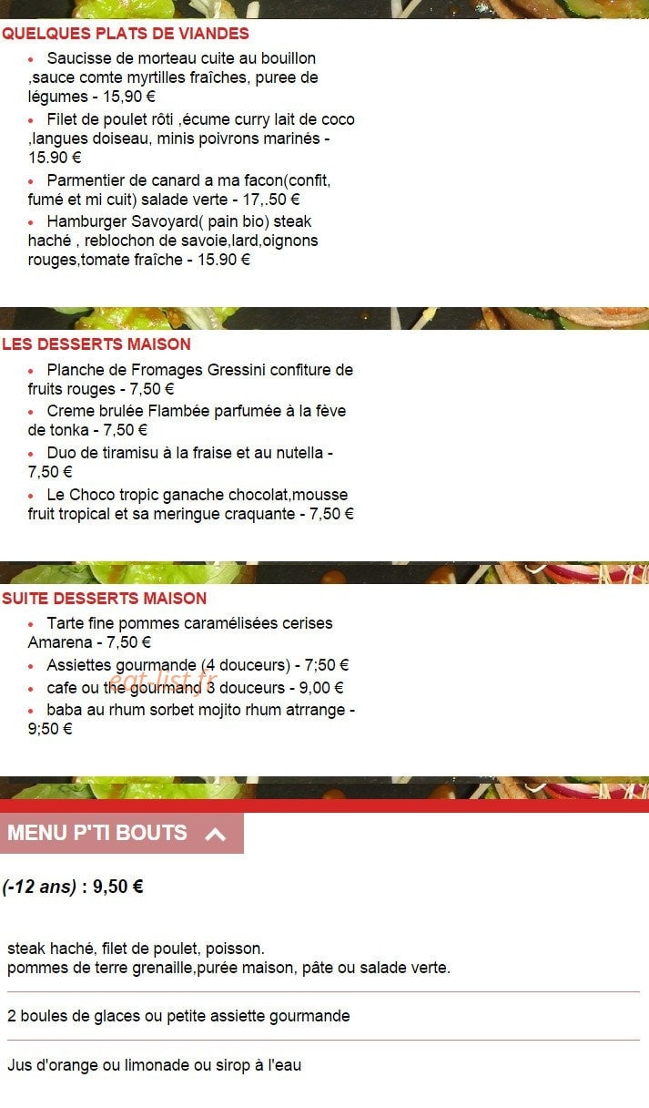 Le Physalis — carte page 2
