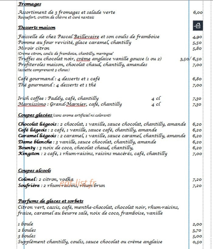 Le Tic et Toque — carte page 2