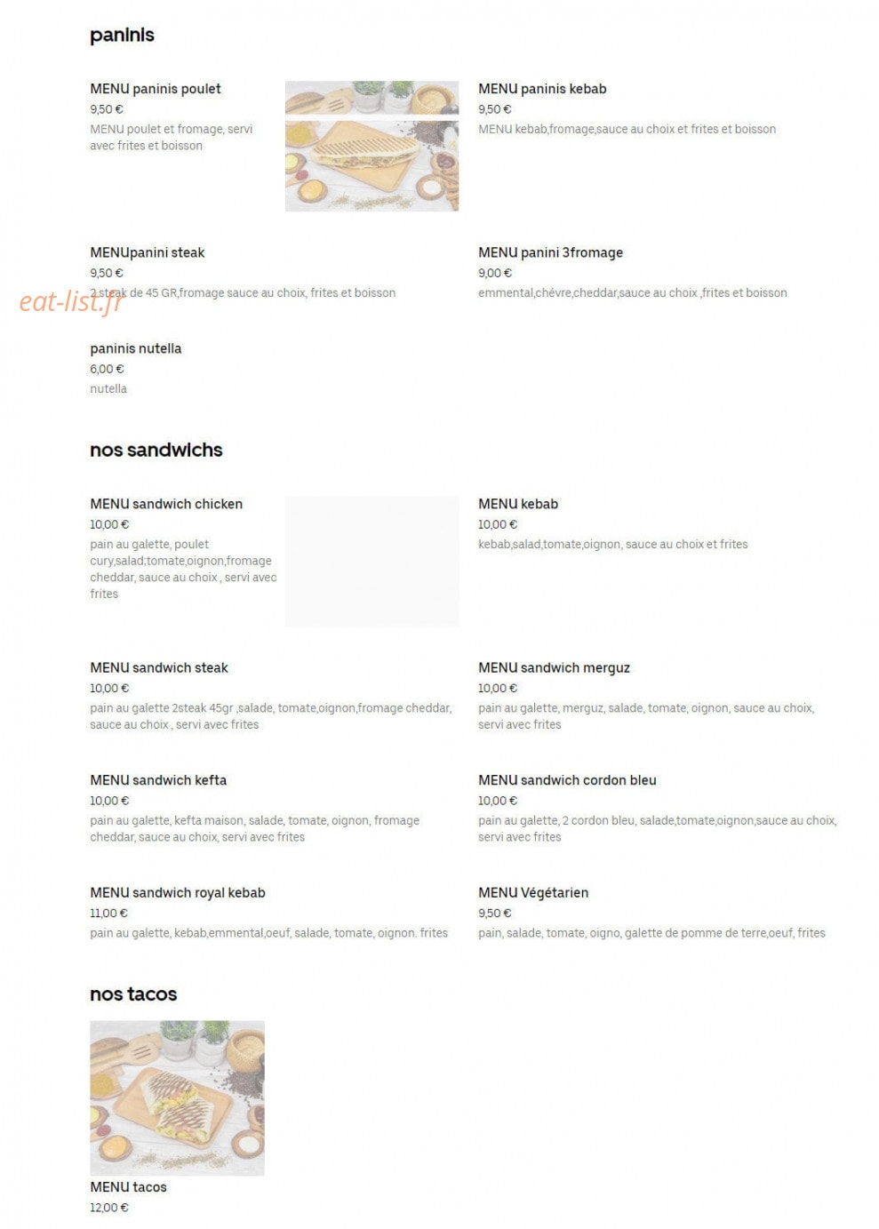 Les délices de Kerlede — carte page 2