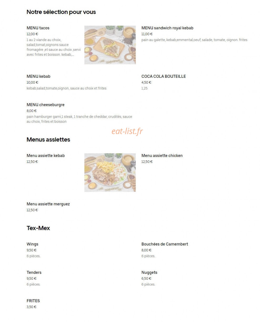 Les délices de Kerlede — carte page 1