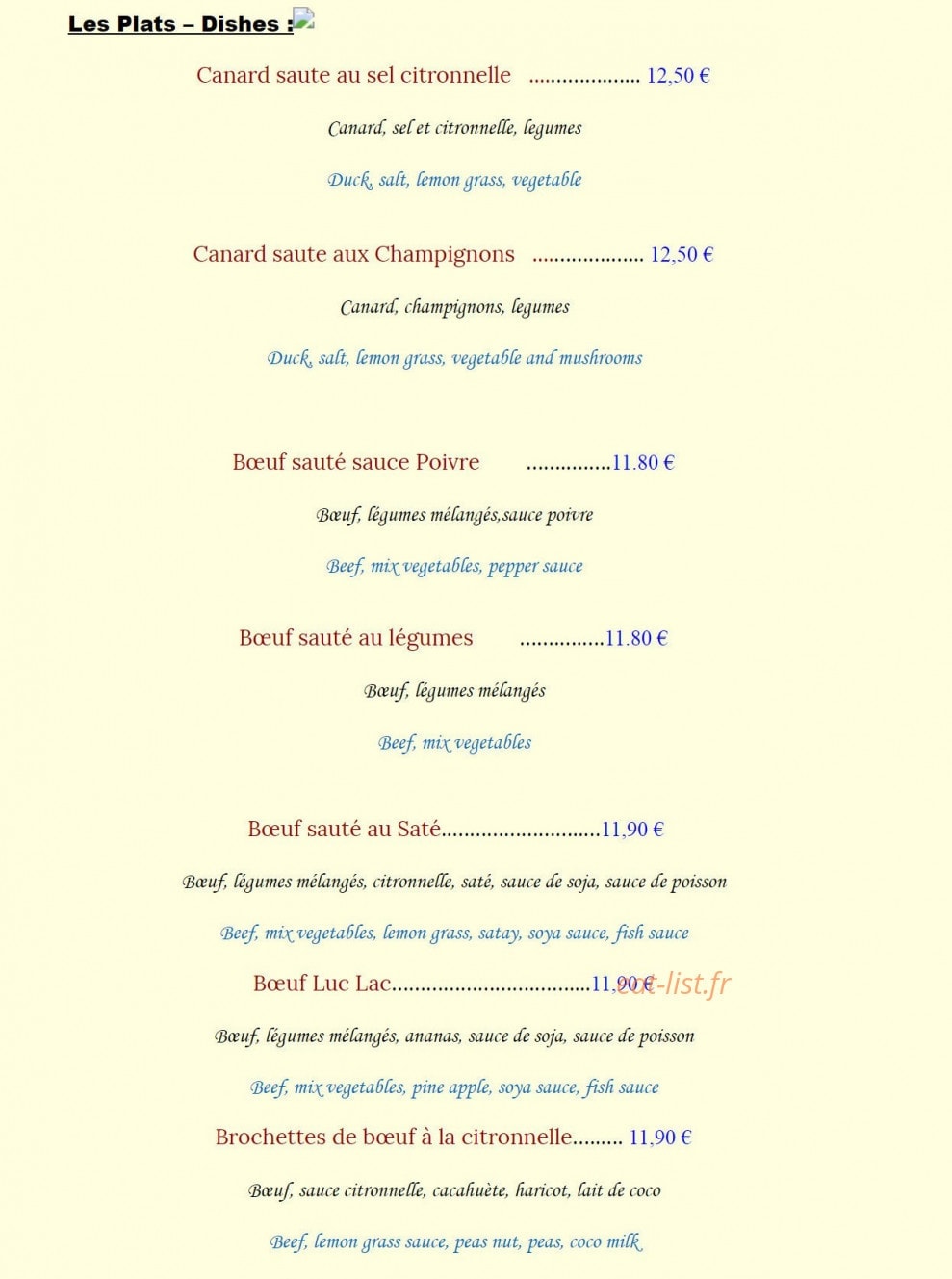 Passion D'Annam — carte page 2