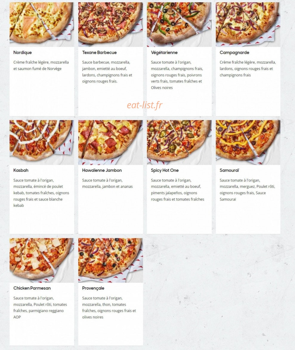 Pizza Hut — carte page 3
