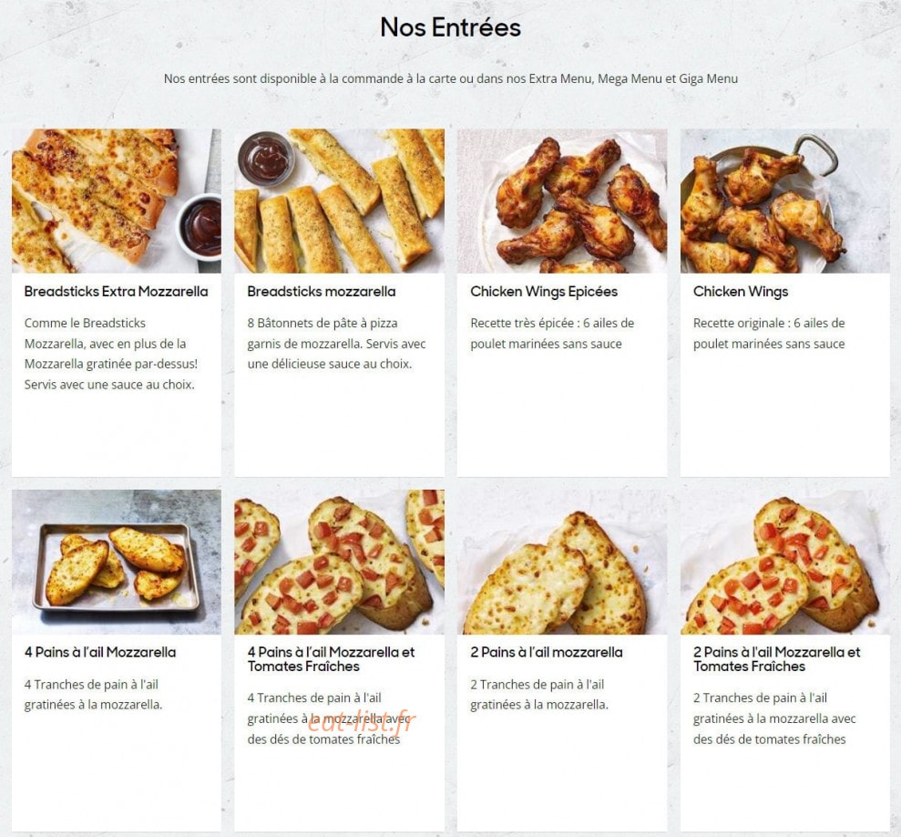 Pizza Hut — carte page 4