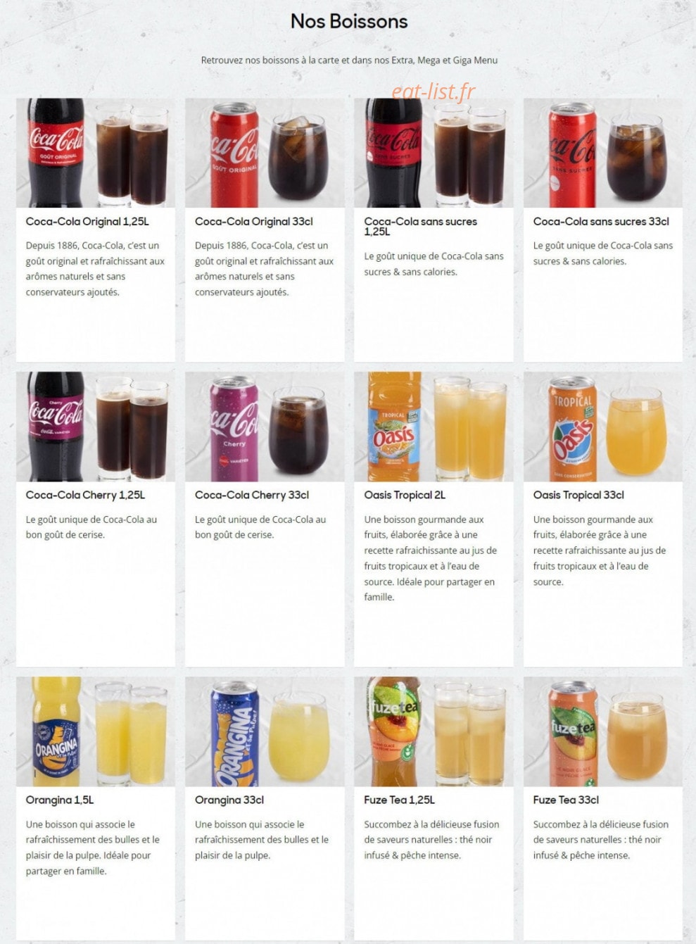Pizza Hut — carte page 8