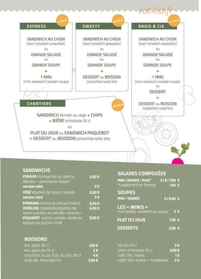 Radis & Cie — carte page 1