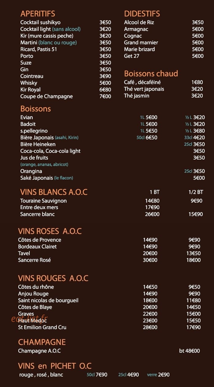 Sushis Kyo — carte page 9