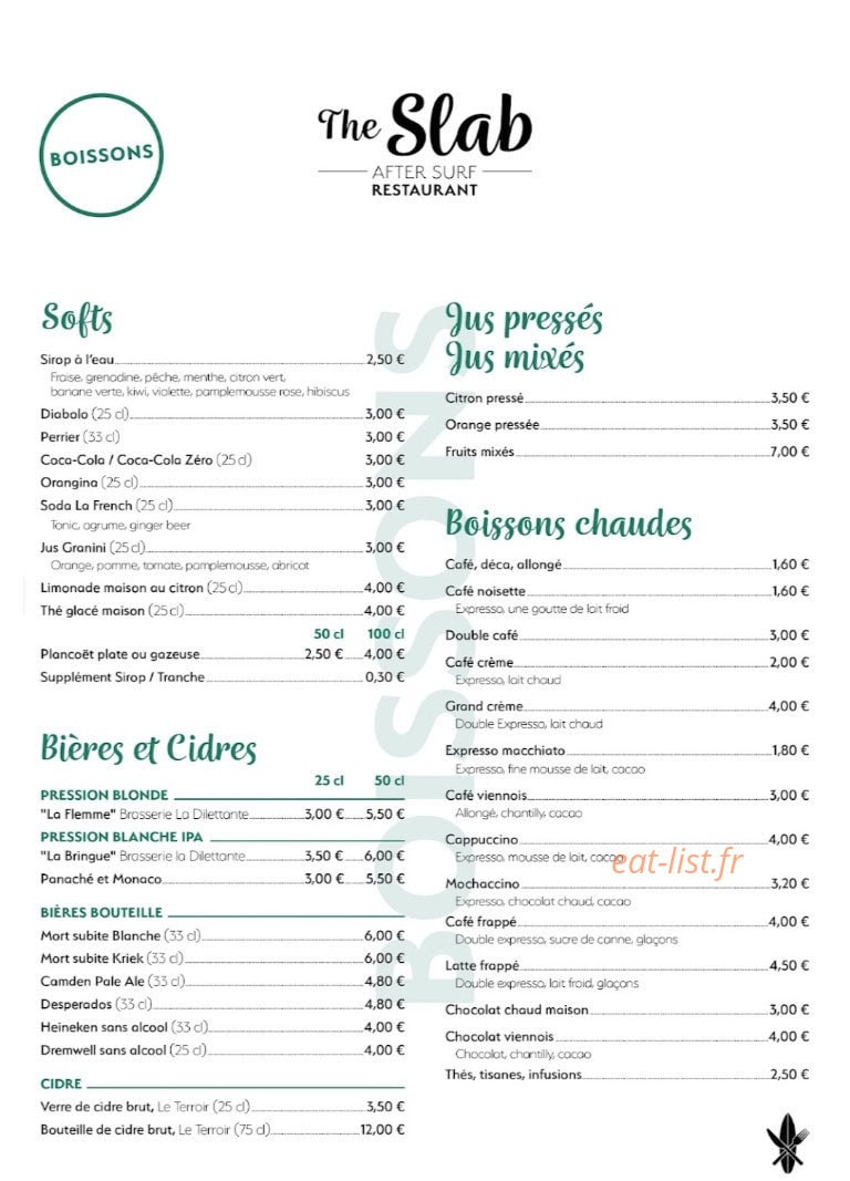 The Slab — carte page 3