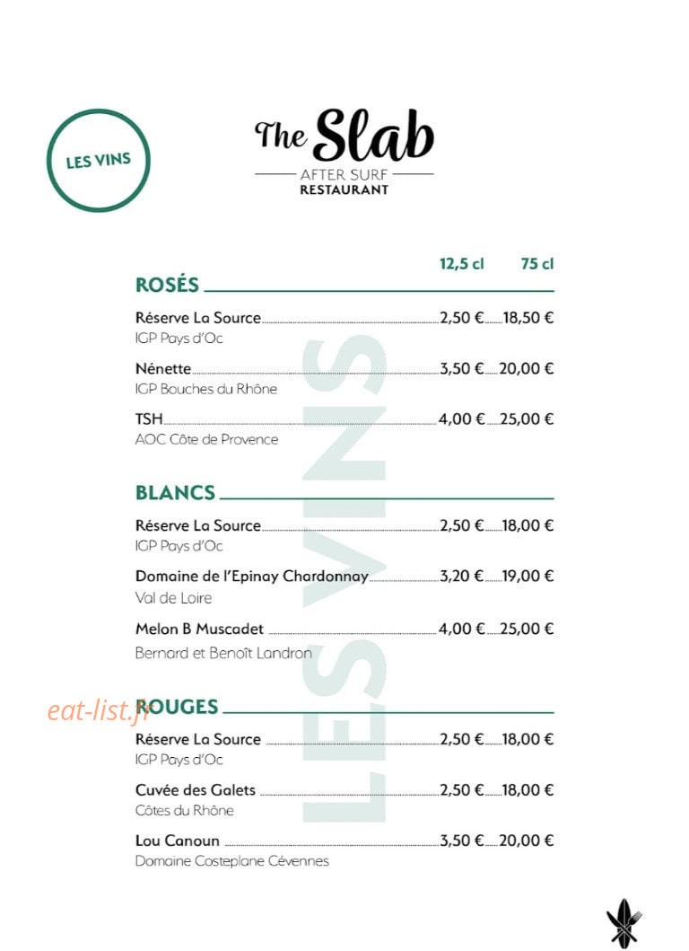 The Slab — carte page 4