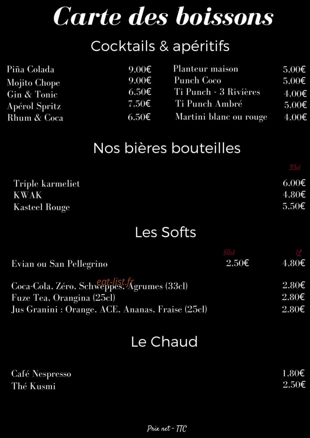 The Work Chope — carte page 1