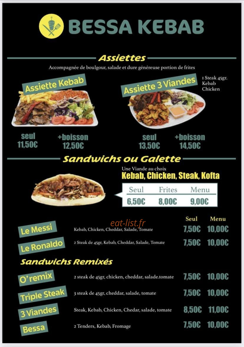 Bessa Kebab — carte page 2