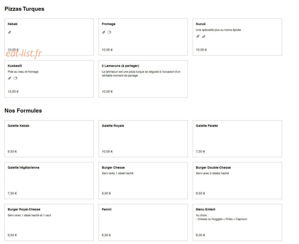 Divan Restaurant — carte page 2