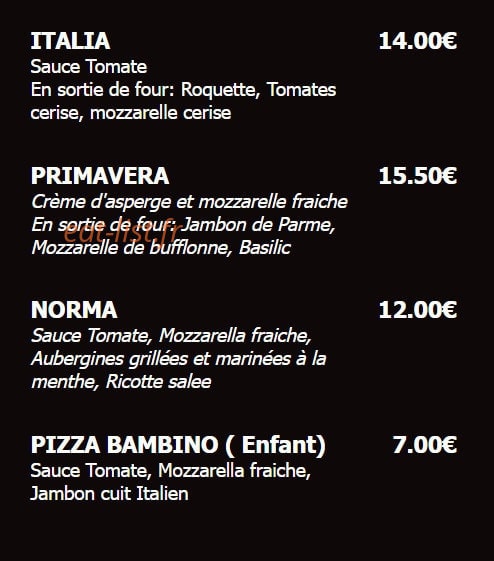 ibla Pizzeria — carte page 3