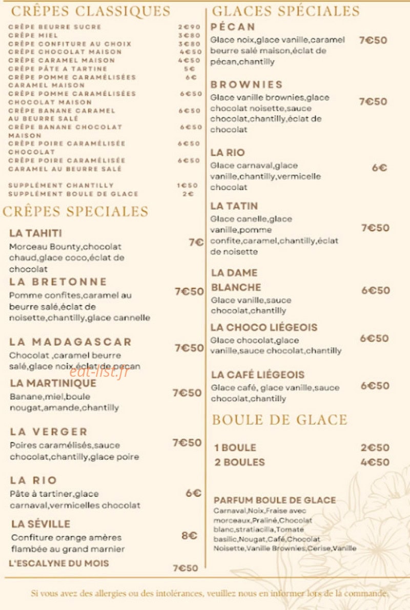 L'escalyne crêperie — carte page 4