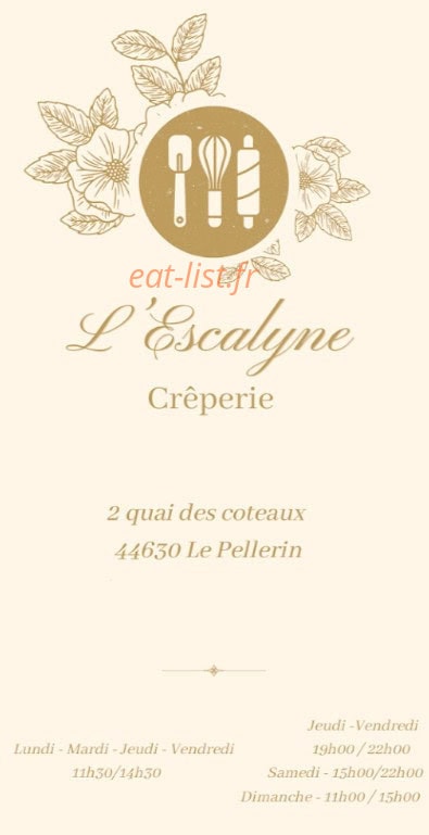 L'escalyne crêperie — carte page 1