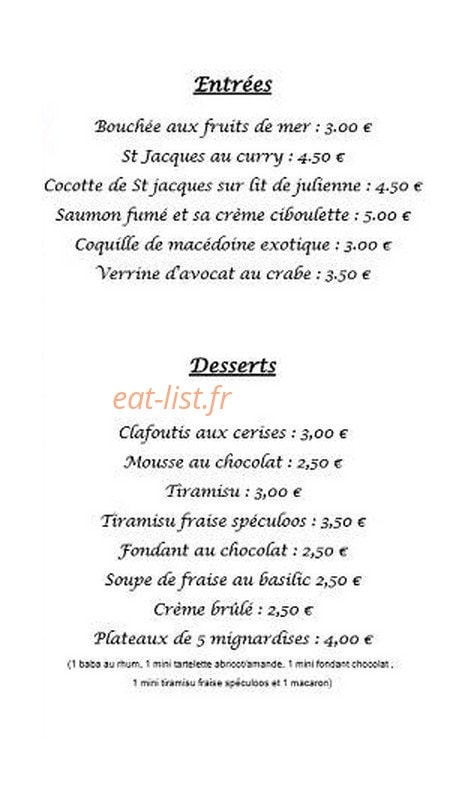 Comme à La Maison — carte page 3