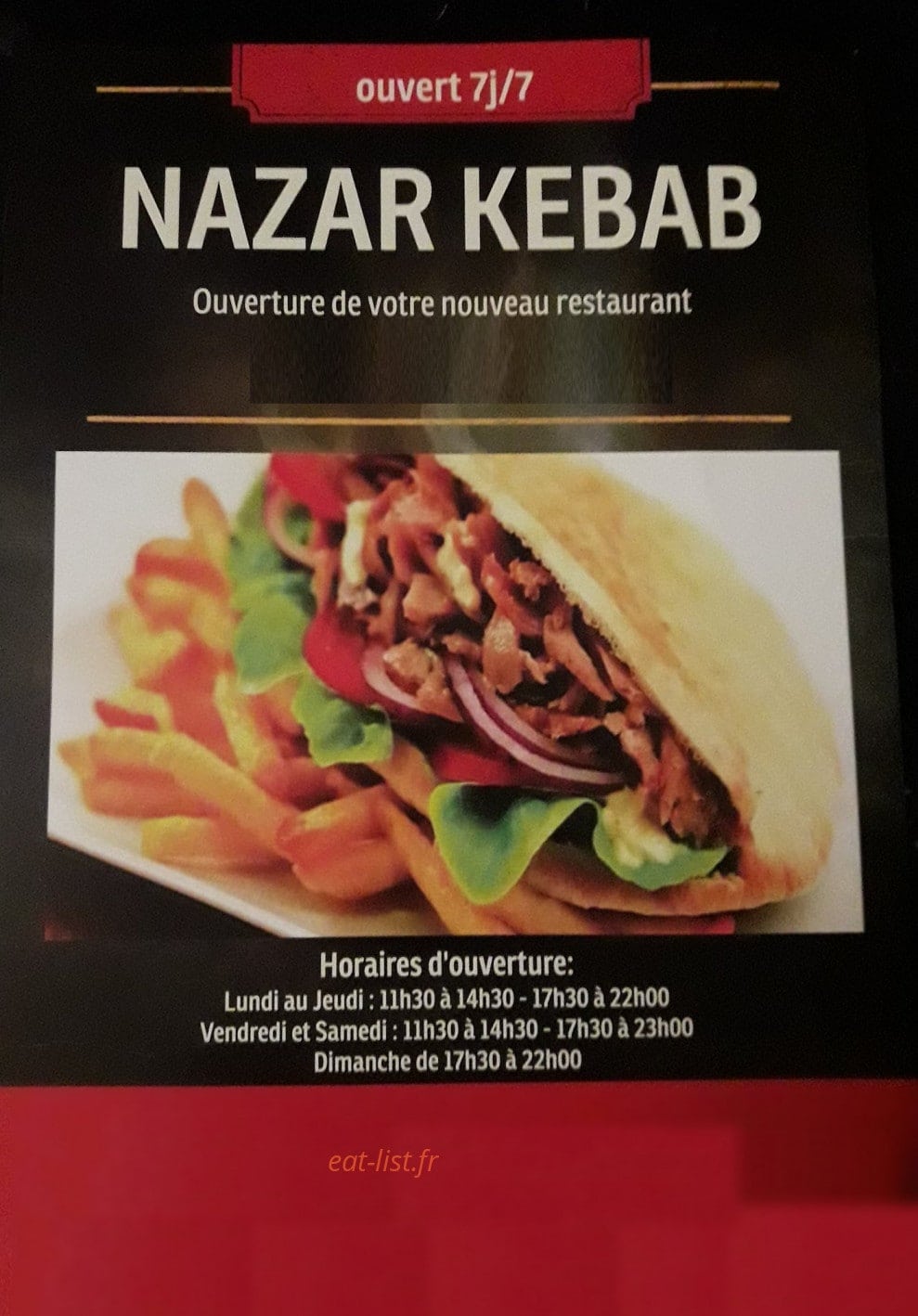 Nazar kebab — carte page 1